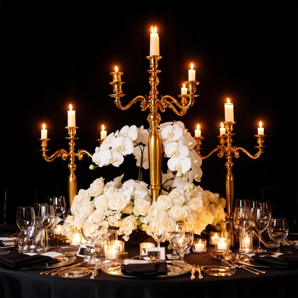 Елегантна маса с канделабри